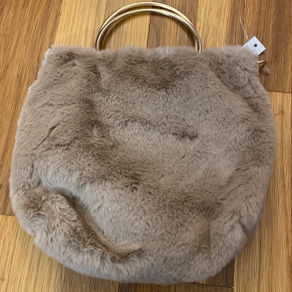 NWT Jennifer & Company Brown Faux Fur Tote/Crossbody Bag - Picture 7 of 7
